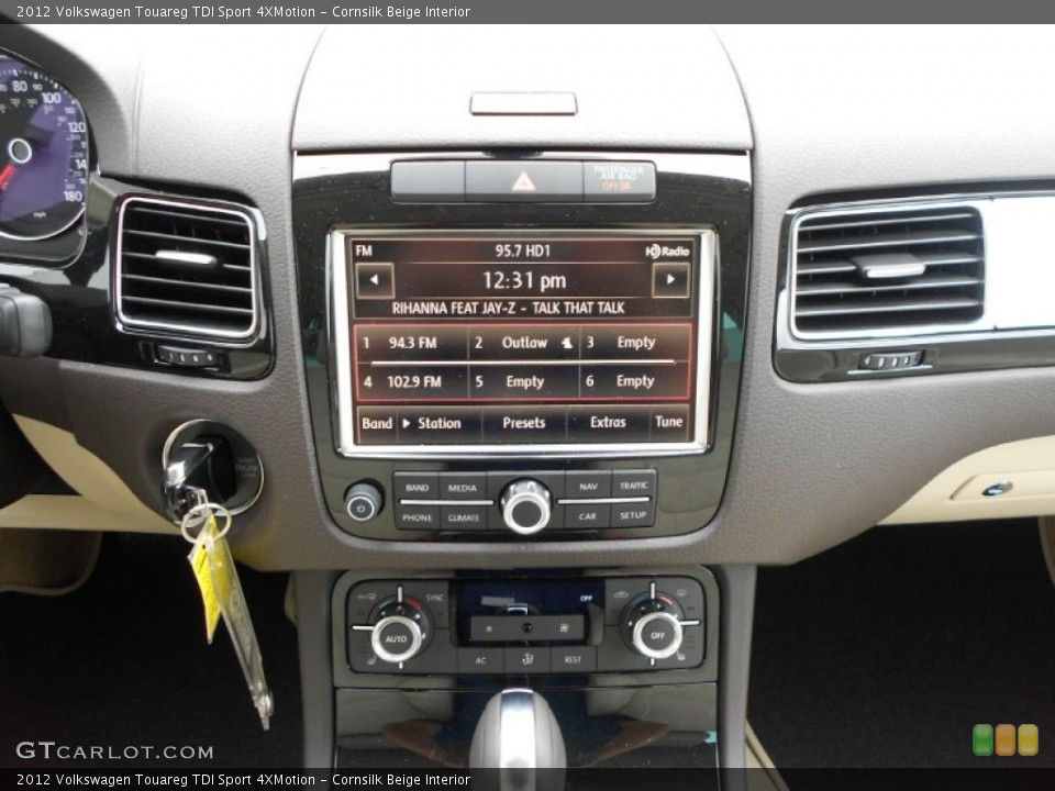 Cornsilk Beige Interior Controls for the 2012 Volkswagen Touareg TDI Sport 4XMotion #66094248