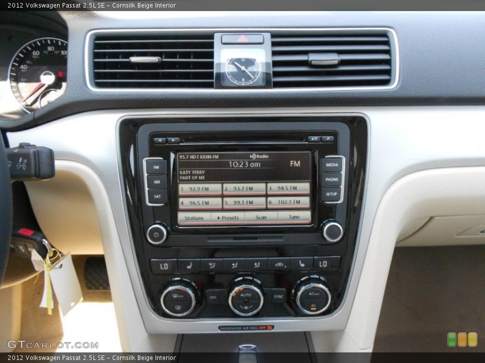 Cornsilk Beige Interior Controls for the 2012 Volkswagen Passat 2.5L SE #66094467