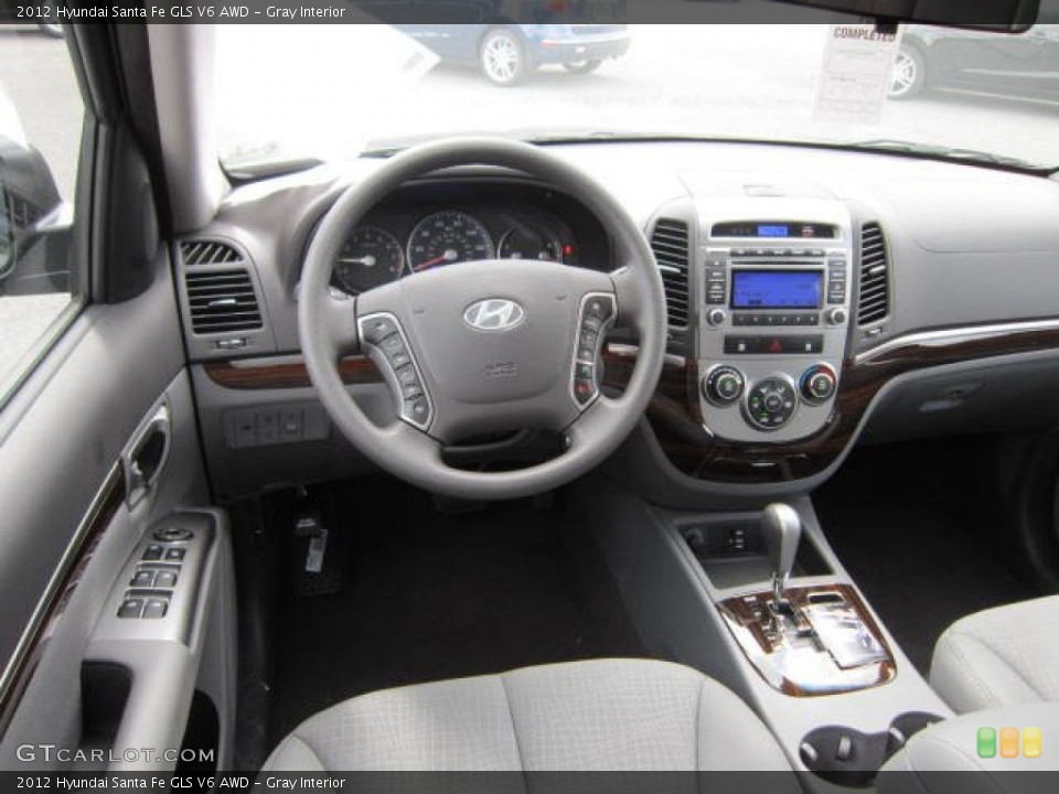 Gray Interior Dashboard for the 2012 Hyundai Santa Fe GLS V6 AWD #66097311