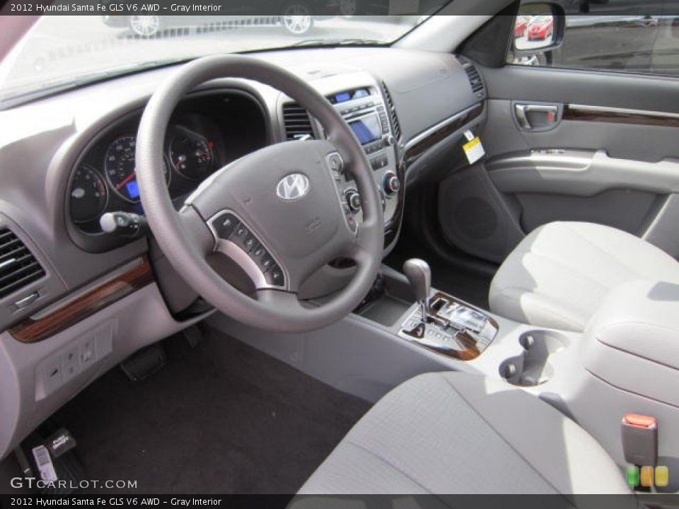Gray Interior Prime Interior for the 2012 Hyundai Santa Fe GLS V6 AWD #66097329