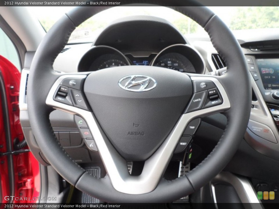 Black/Red Interior Steering Wheel for the 2012 Hyundai Veloster  #66104450