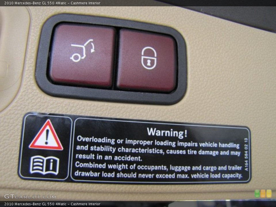 Cashmere Interior Controls for the 2010 Mercedes-Benz GL 550 4Matic #66108081