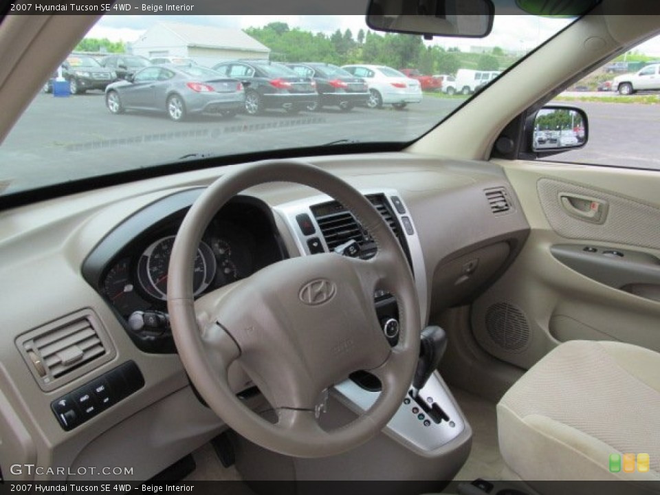 Beige Interior Dashboard for the 2007 Hyundai Tucson SE 4WD #66110078