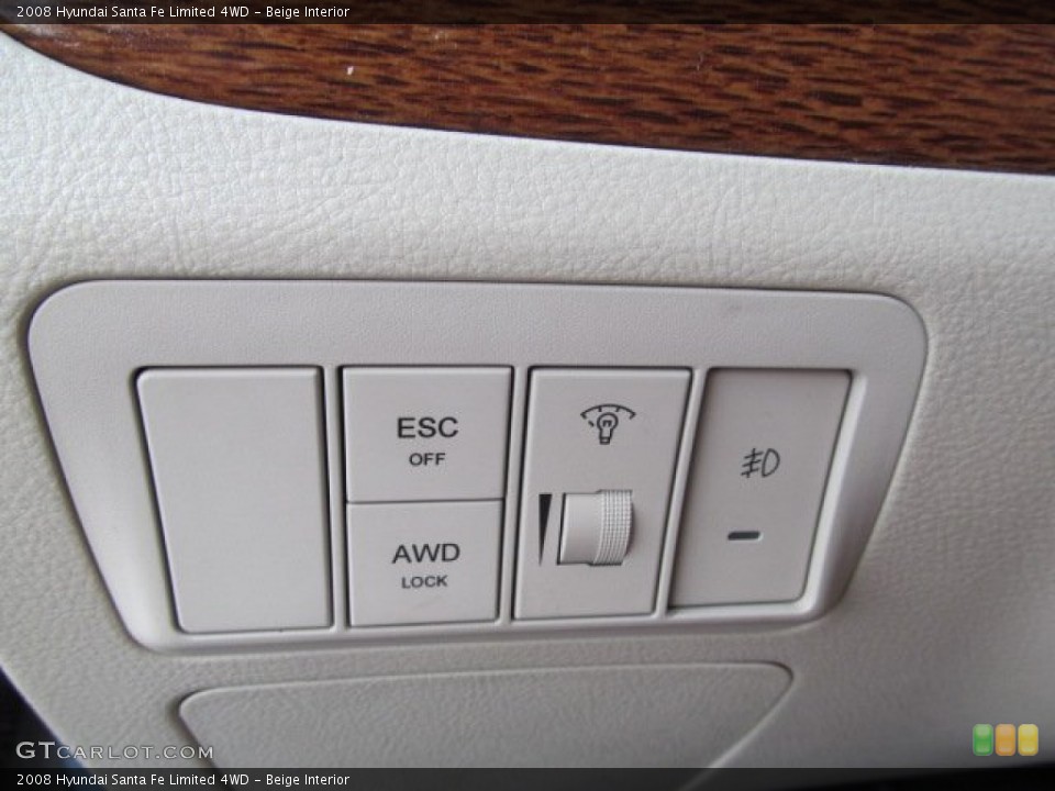 Beige Interior Controls for the 2008 Hyundai Santa Fe Limited 4WD #66110325