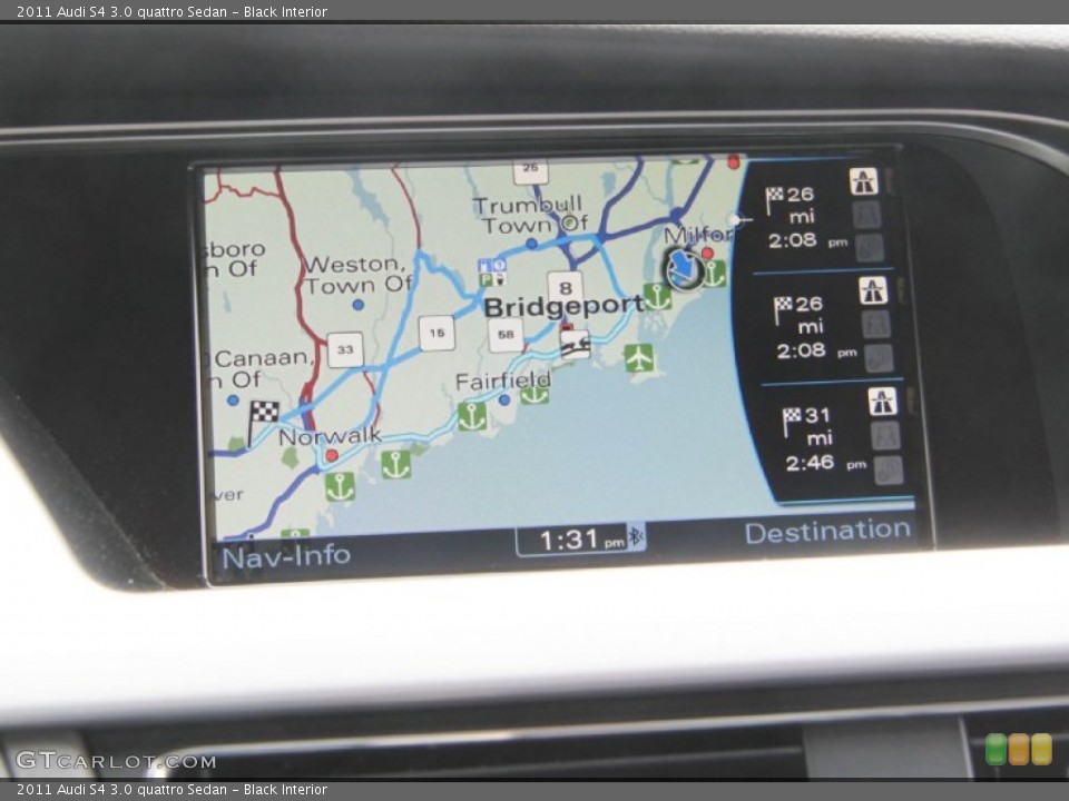 Black Interior Navigation for the 2011 Audi S4 3.0 quattro Sedan #66111780
