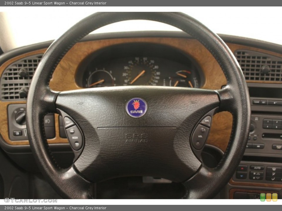 Charcoal Grey Interior Steering Wheel for the 2002 Saab 9-5 Linear Sport Wagon #66119550