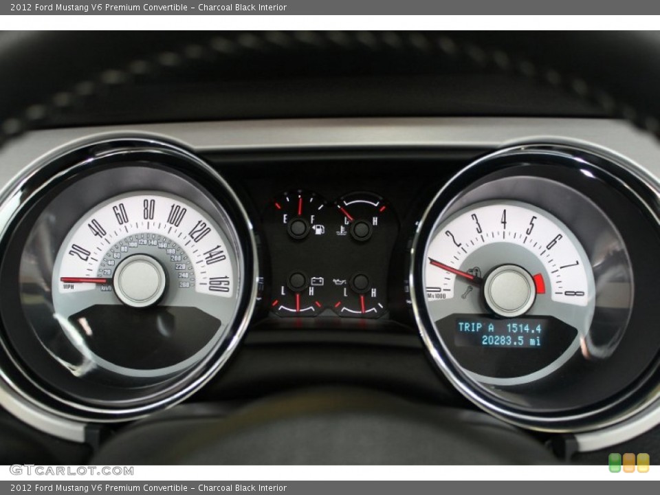 Charcoal Black Interior Gauges for the 2012 Ford Mustang V6 Premium Convertible #66123647