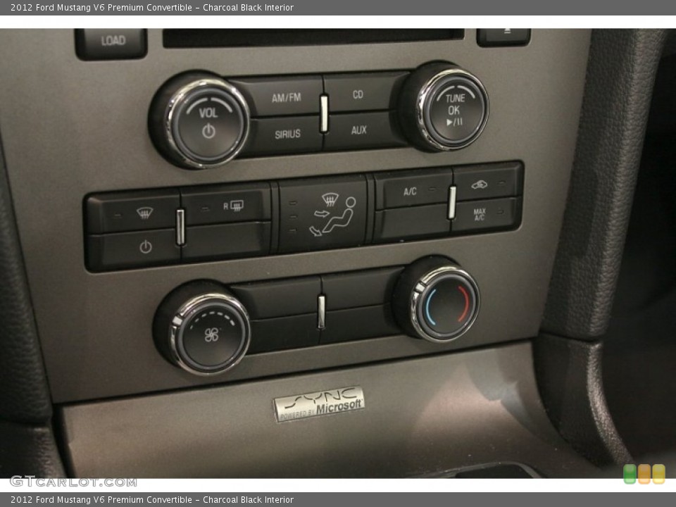 Charcoal Black Interior Controls for the 2012 Ford Mustang V6 Premium Convertible #66123671