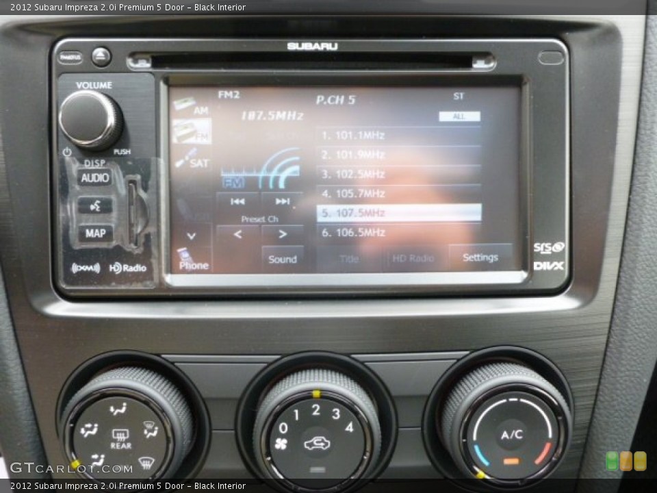 Black Interior Controls for the 2012 Subaru Impreza 2.0i Premium 5 Door #66128051