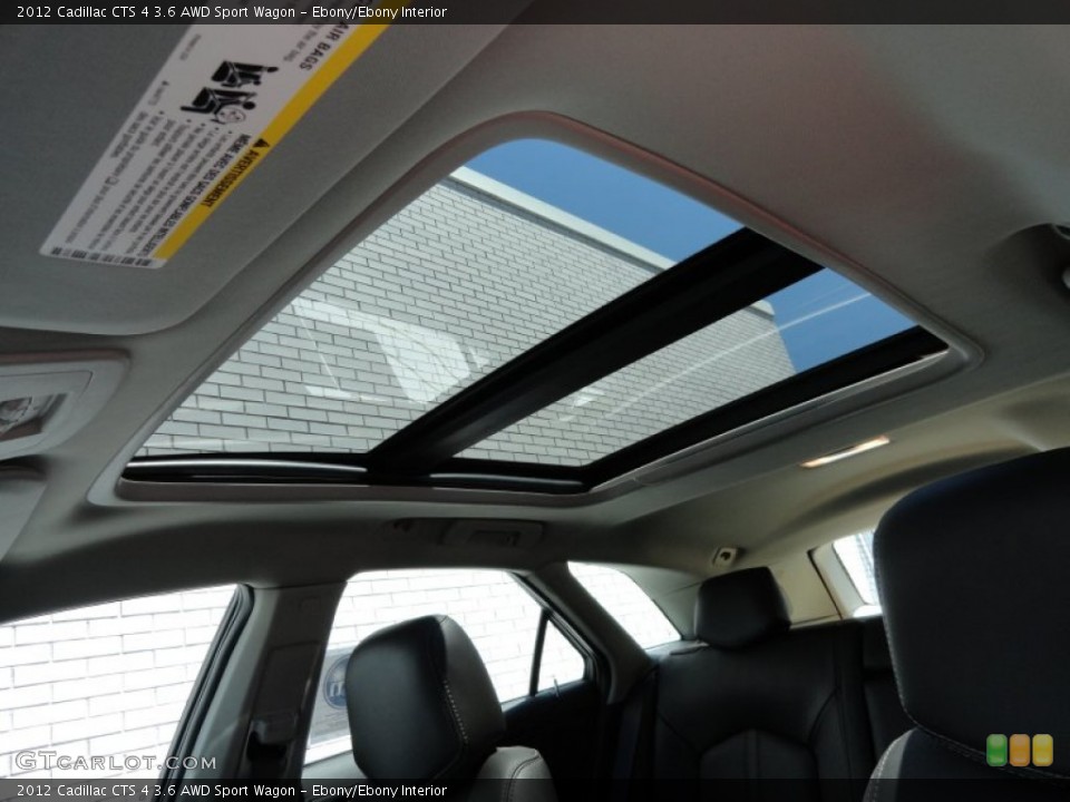 Ebony/Ebony Interior Sunroof for the 2012 Cadillac CTS 4 3.6 AWD Sport Wagon #66128225