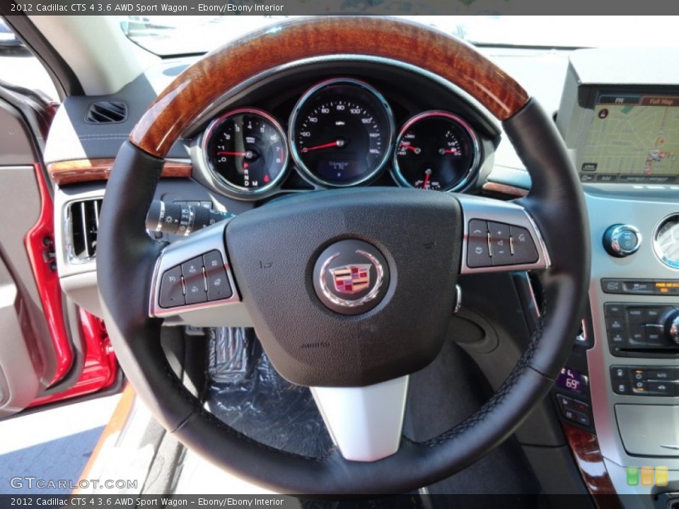 Ebony/Ebony Interior Steering Wheel for the 2012 Cadillac CTS 4 3.6 AWD Sport Wagon #66128261