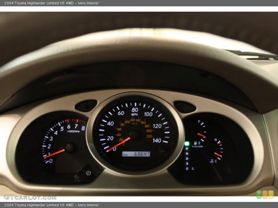 Ivory Interior Gauges for the 2004 Toyota Highlander Limited V6 4WD #66130646