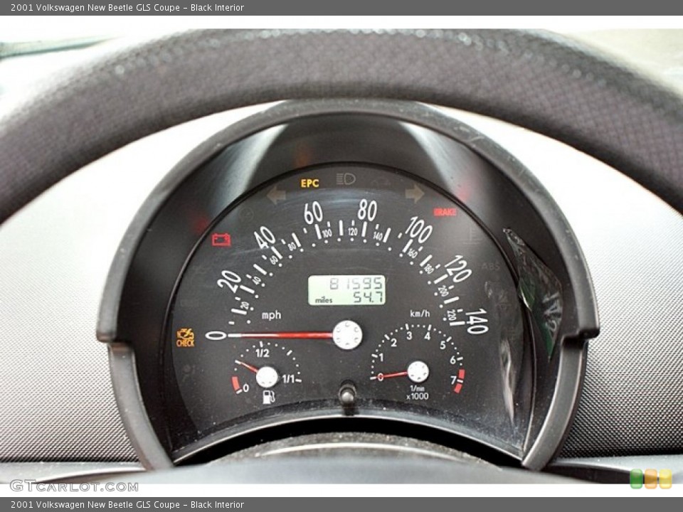 Black Interior Gauges for the 2001 Volkswagen New Beetle GLS Coupe #66132107