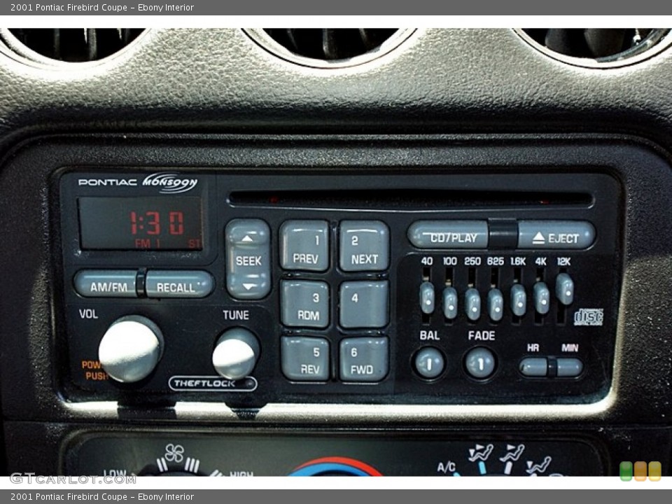 Ebony Interior Audio System for the 2001 Pontiac Firebird Coupe #66133685