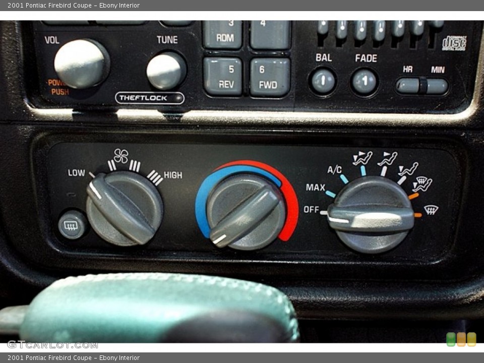 Ebony Interior Controls for the 2001 Pontiac Firebird Coupe #66133691