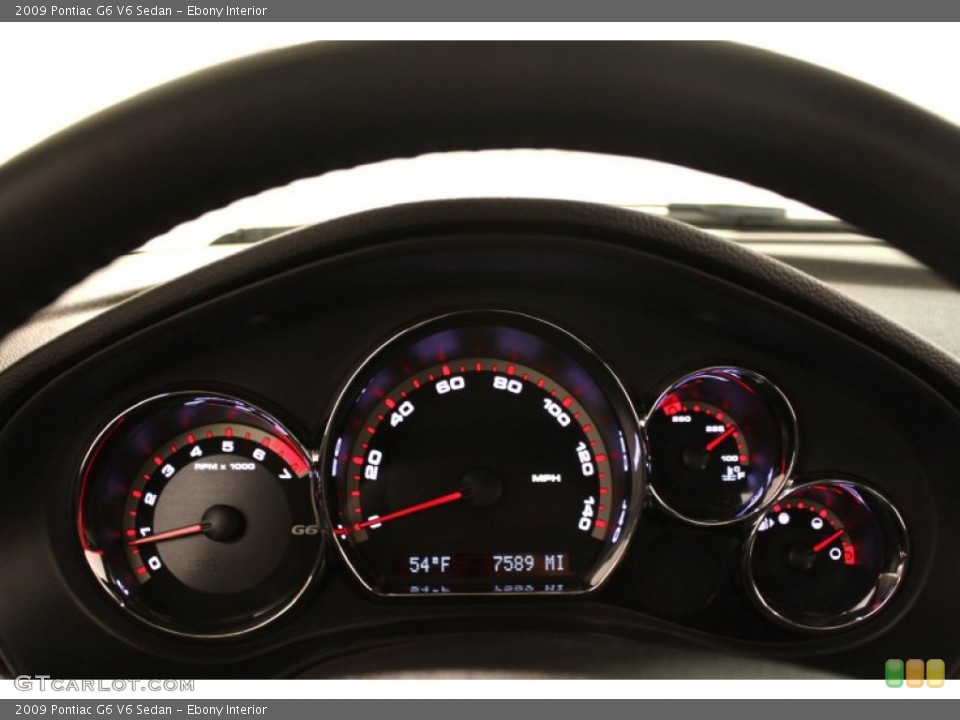 Ebony Interior Gauges for the 2009 Pontiac G6 V6 Sedan #66134660