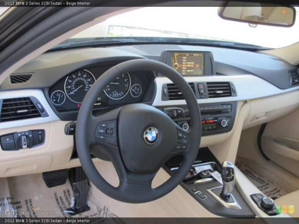 Beige Interior Dashboard for the 2012 BMW 3 Series 328i Sedan #66136073