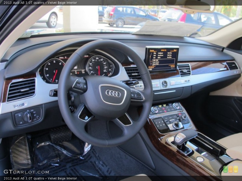 Velvet Beige Interior Dashboard for the 2013 Audi A8 3.0T quattro #66136100