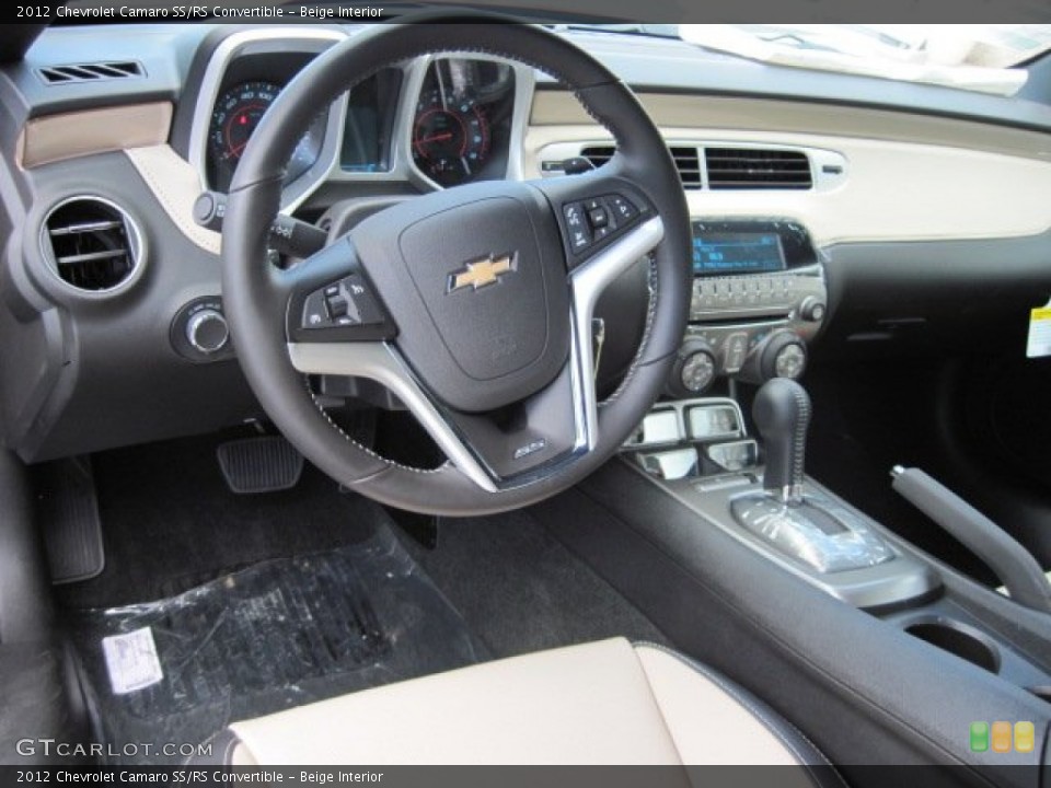 Beige Interior Dashboard for the 2012 Chevrolet Camaro SS/RS Convertible #66138692