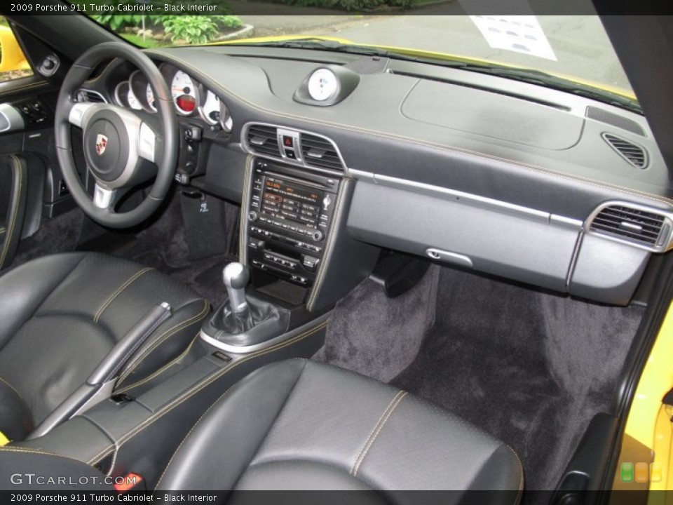 Black Interior Dashboard for the 2009 Porsche 911 Turbo Cabriolet #66139175