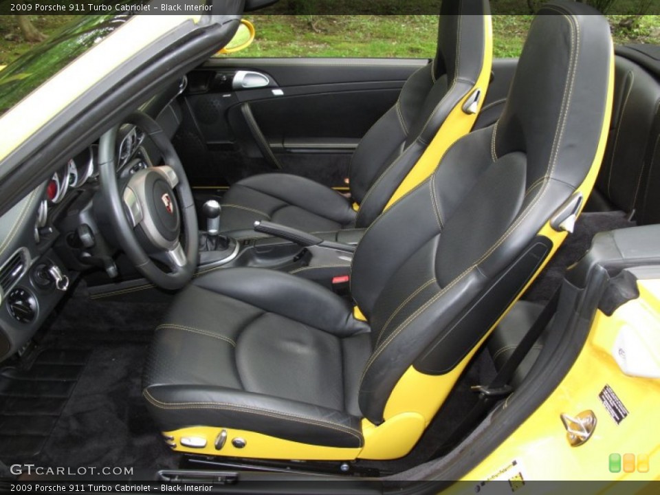 Black Interior Front Seat for the 2009 Porsche 911 Turbo Cabriolet #66139187