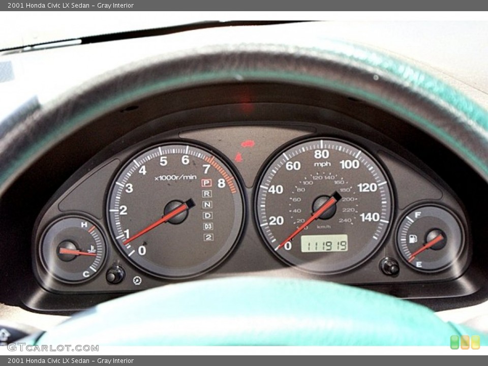 Gray Interior Gauges for the 2001 Honda Civic LX Sedan #66141725