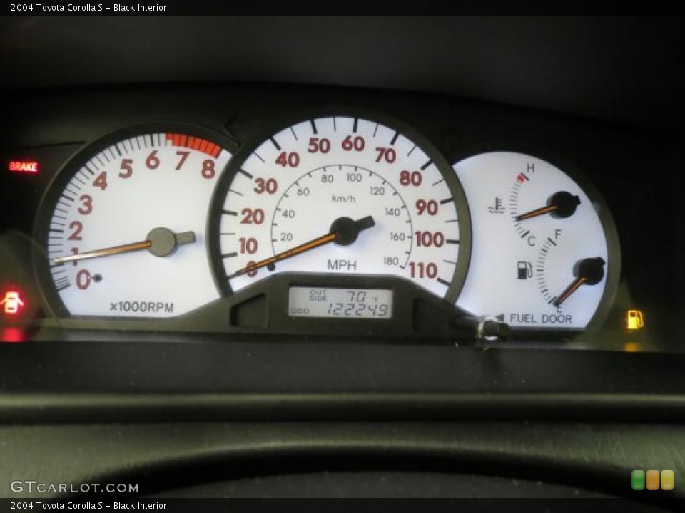 Black Interior Gauges for the 2004 Toyota Corolla S #66142812