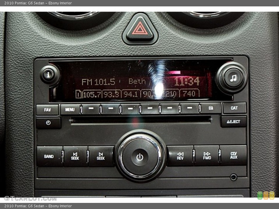 Ebony Interior Audio System for the 2010 Pontiac G6 Sedan #66144395