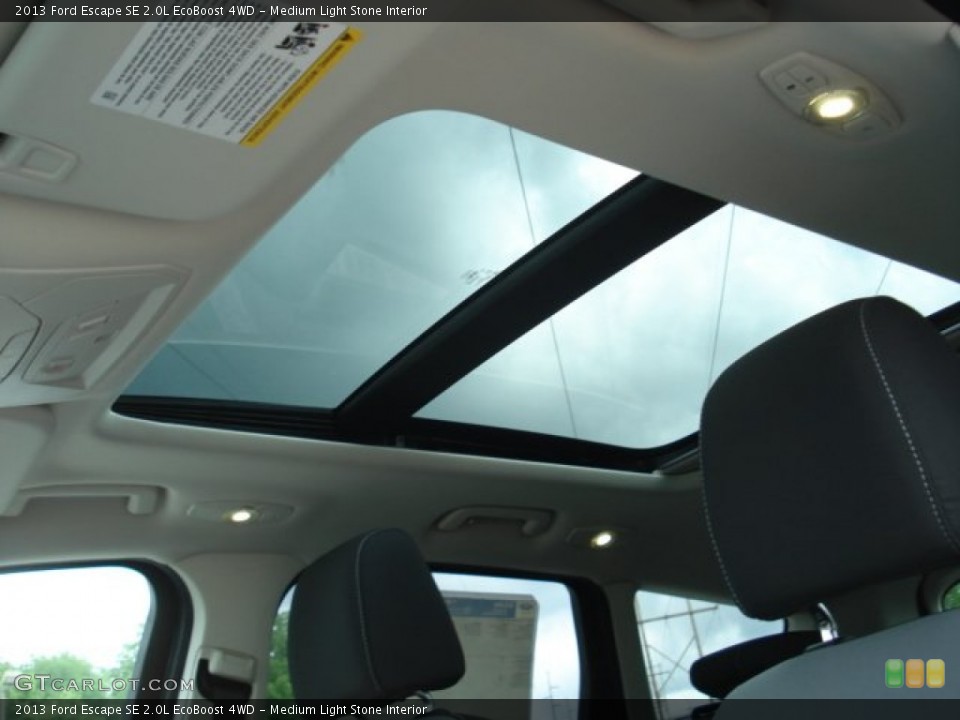 Medium Light Stone Interior Sunroof for the 2013 Ford Escape SE 2.0L EcoBoost 4WD #66146681