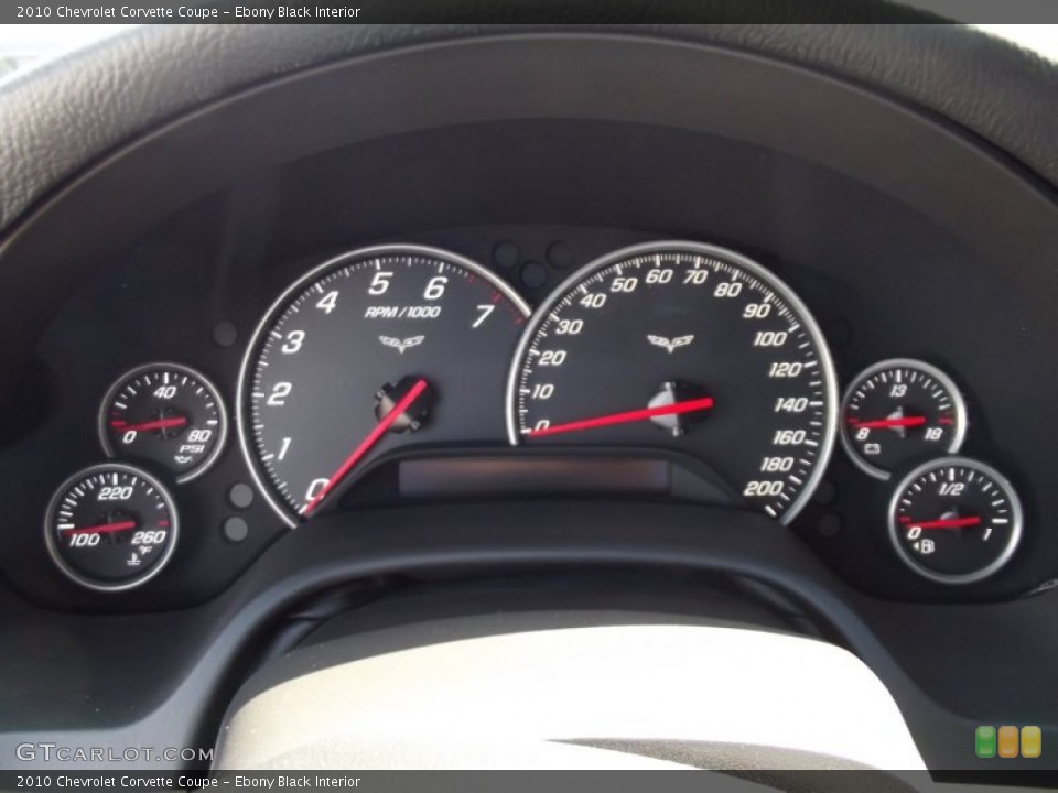 Ebony Black Interior Gauges for the 2010 Chevrolet Corvette Coupe #66151589