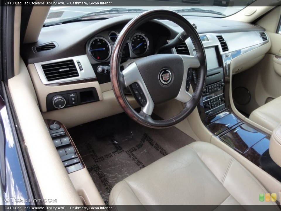 Cashmere/Cocoa Interior Dashboard for the 2010 Cadillac Escalade Luxury AWD #66165302