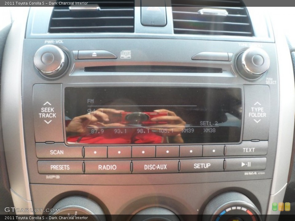 Dark Charcoal Interior Controls for the 2011 Toyota Corolla S #66167135