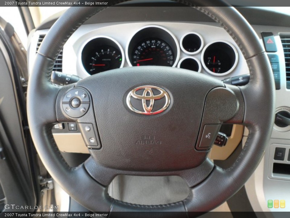 Beige Interior Steering Wheel for the 2007 Toyota Tundra Limited CrewMax 4x4 #66172253