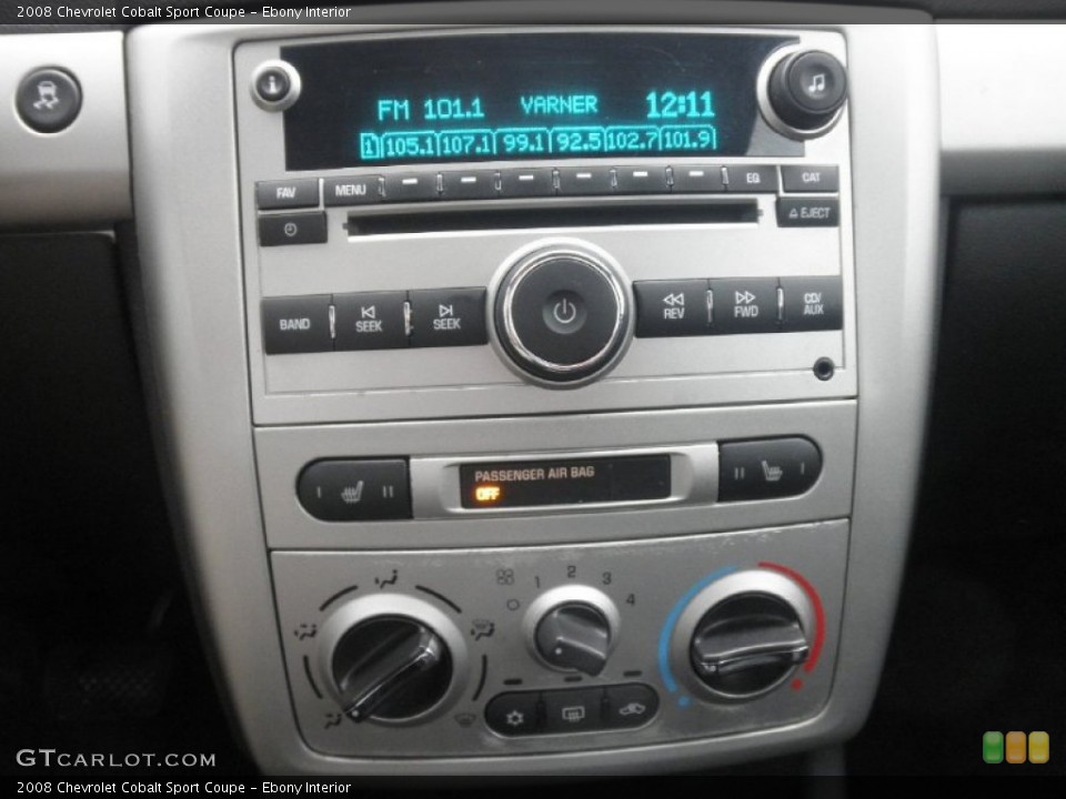 Ebony Interior Controls for the 2008 Chevrolet Cobalt Sport Coupe #66175289
