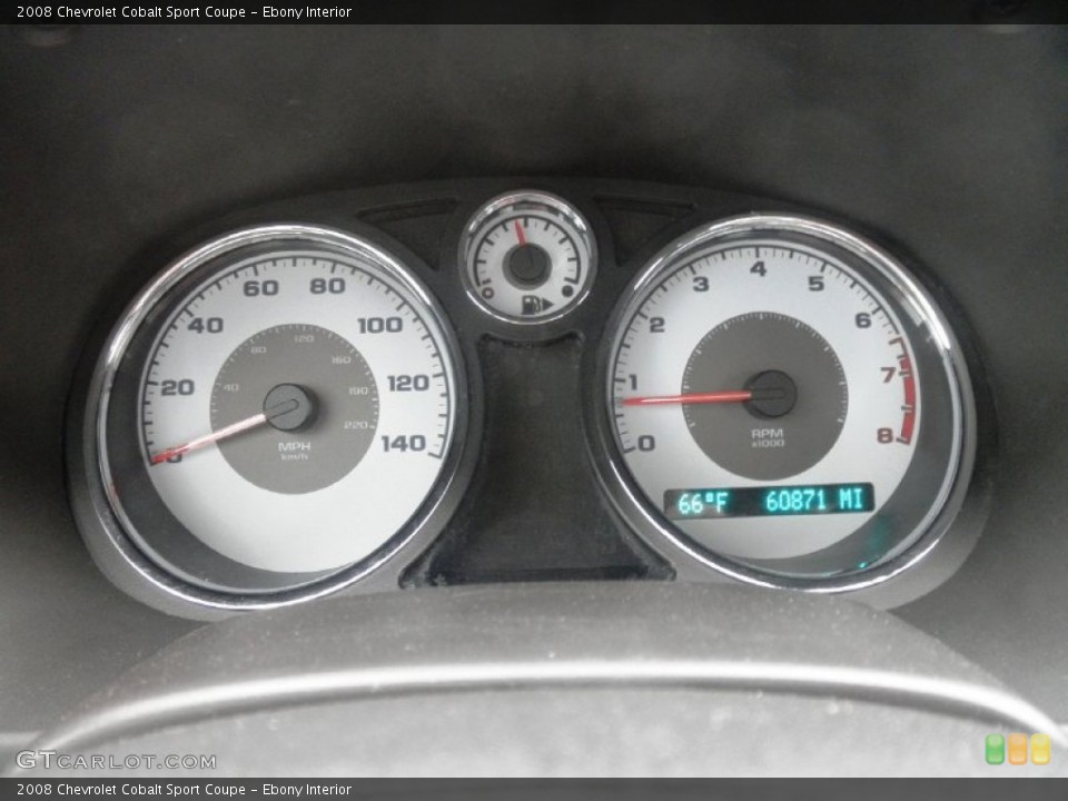 Ebony Interior Gauges for the 2008 Chevrolet Cobalt Sport Coupe #66175328