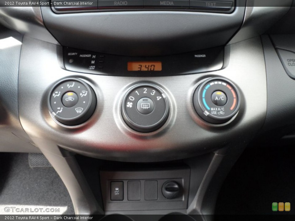 Dark Charcoal Interior Controls for the 2012 Toyota RAV4 Sport #66175799