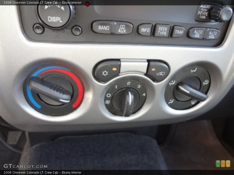 Ebony Interior Controls for the 2008 Chevrolet Colorado LT Crew Cab #66179156