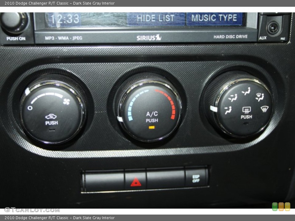 Dark Slate Gray Interior Controls for the 2010 Dodge Challenger R/T Classic #66181703