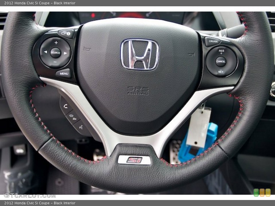 Black Interior Steering Wheel for the 2012 Honda Civic Si Coupe #66184709