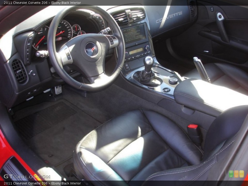 Ebony Black Interior Prime Interior for the 2011 Chevrolet Corvette Z06 #66190988