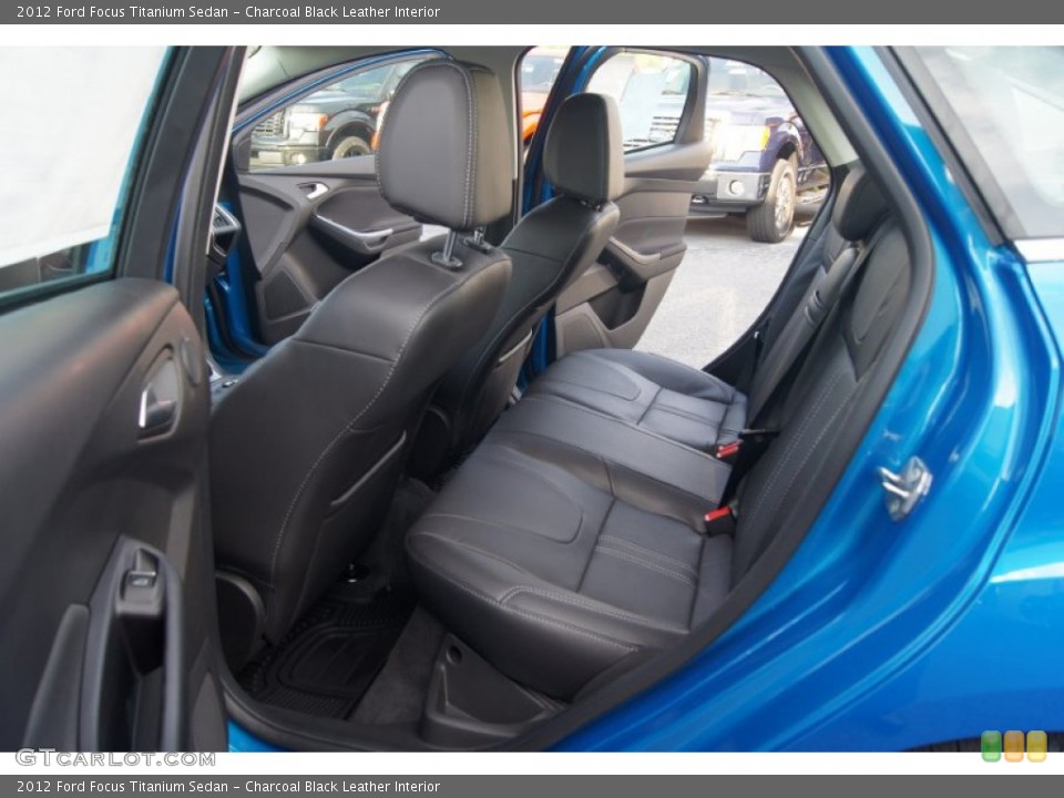 Charcoal Black Leather Interior Rear Seat for the 2012 Ford Focus Titanium Sedan #66199252
