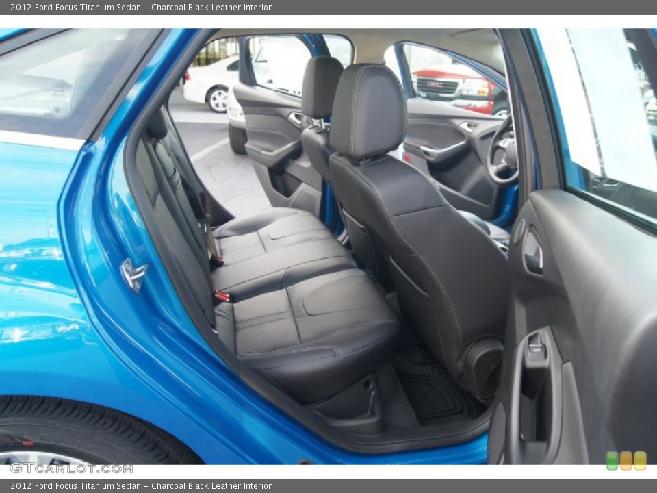 Charcoal Black Leather Interior Rear Seat for the 2012 Ford Focus Titanium Sedan #66199258