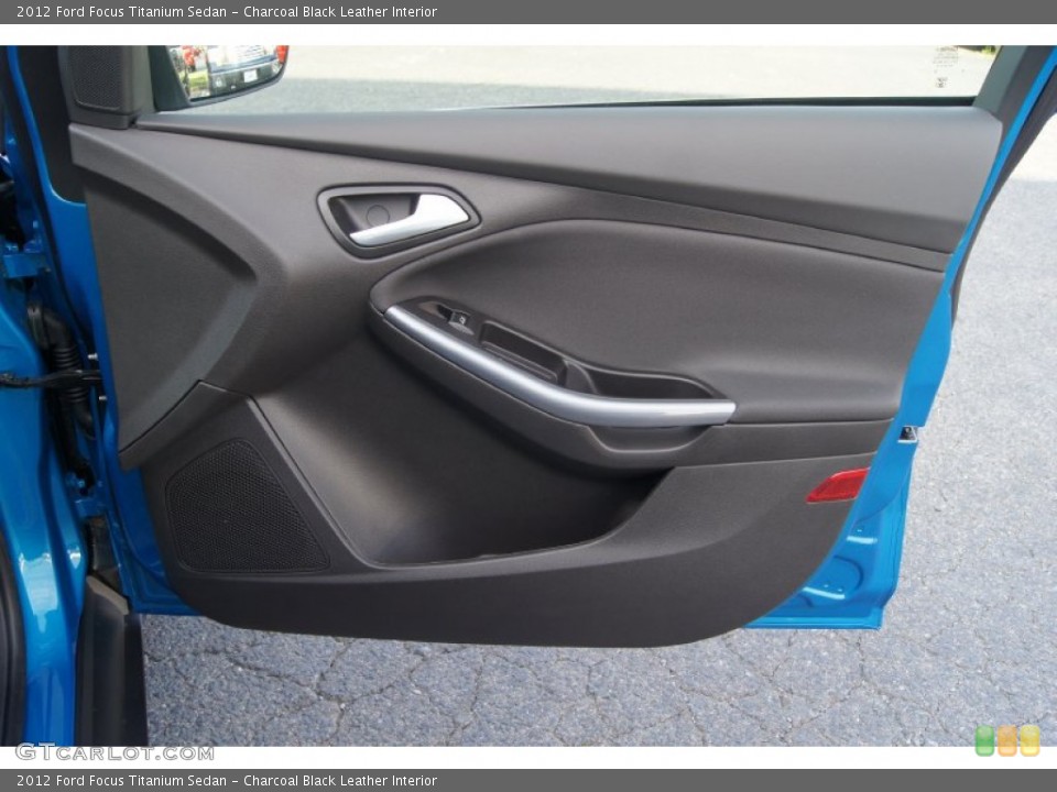 Charcoal Black Leather Interior Door Panel for the 2012 Ford Focus Titanium Sedan #66199267