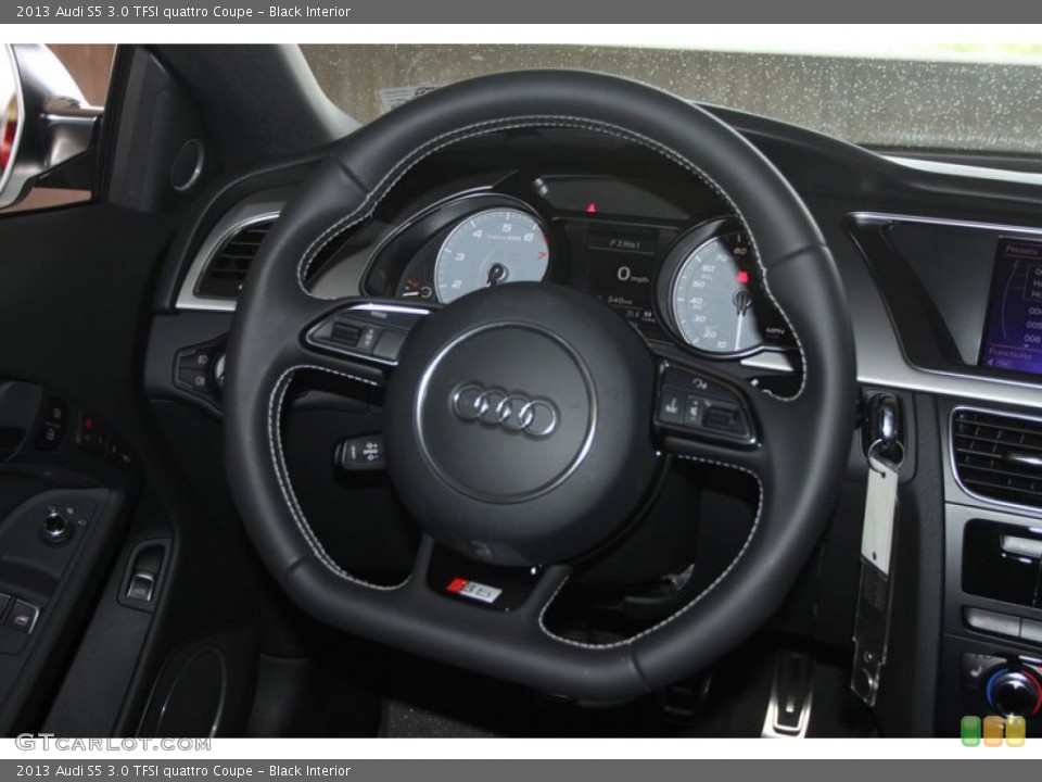 Black Interior Steering Wheel for the 2013 Audi S5 3.0 TFSI quattro Coupe #66206196