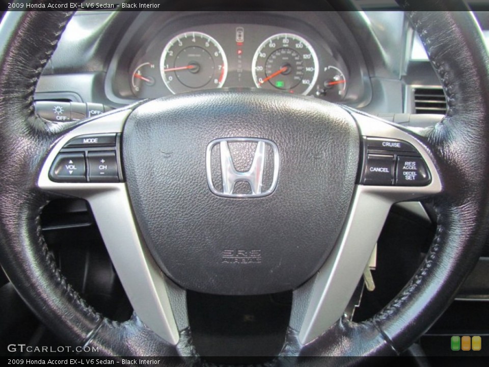 Black Interior Steering Wheel for the 2009 Honda Accord EX-L V6 Sedan #66226267