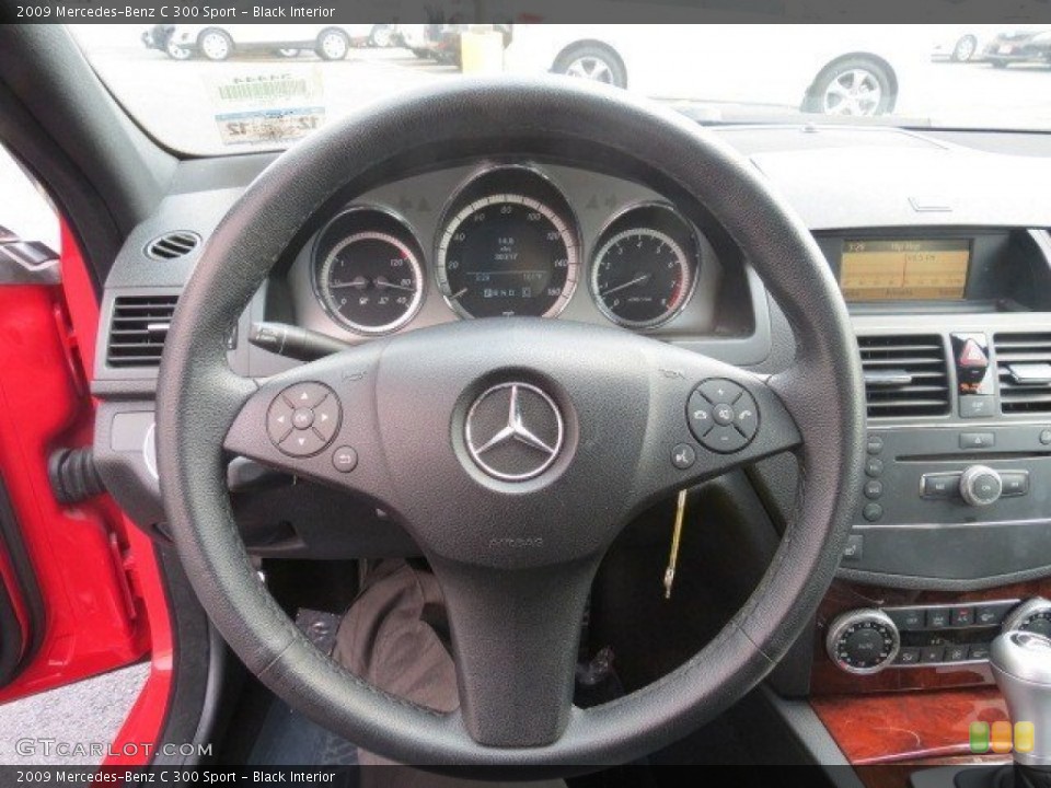 Black Interior Steering Wheel for the 2009 Mercedes-Benz C 300 Sport #66229562