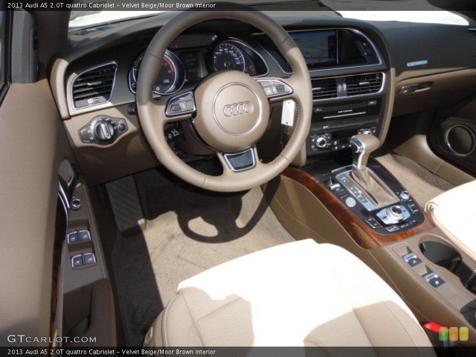 Velvet Beige/Moor Brown Interior Dashboard for the 2013 Audi A5 2.0T quattro Cabriolet #66235455
