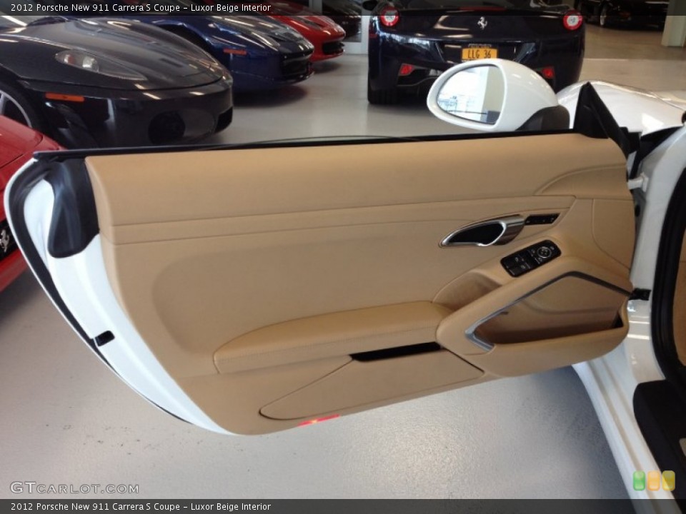 Luxor Beige Interior Door Panel for the 2012 Porsche New 911 Carrera S Coupe #66236346