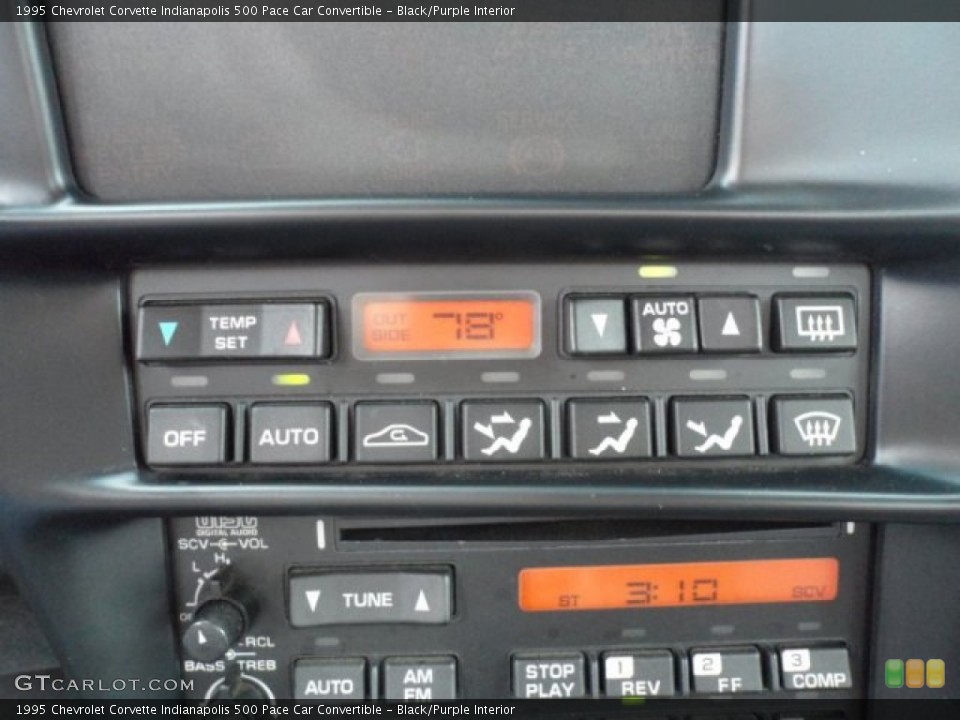 Black/Purple Interior Controls for the 1995 Chevrolet Corvette Indianapolis 500 Pace Car Convertible #66242338