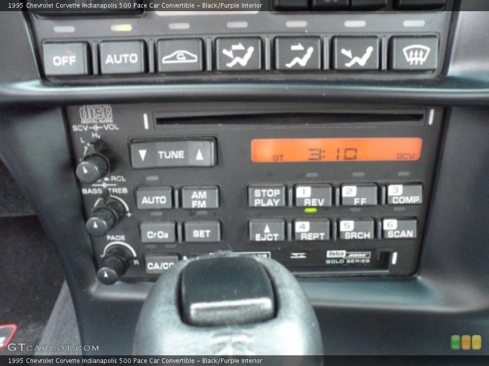 Black/Purple Interior Audio System for the 1995 Chevrolet Corvette Indianapolis 500 Pace Car Convertible #66242346